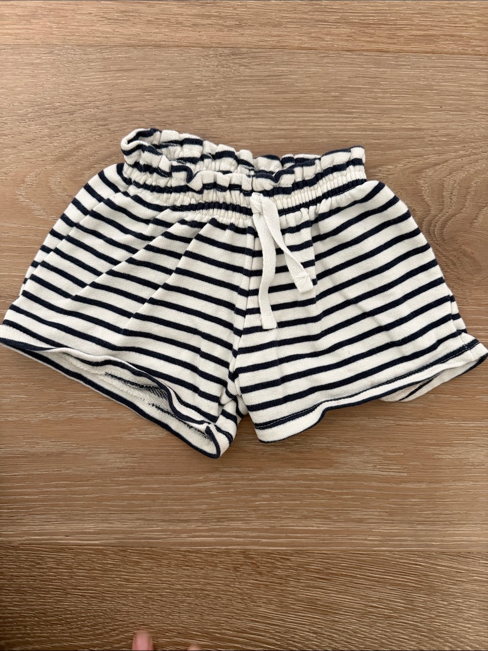 Zara Striped Navy and White Women’s Drawstring Casual Shorts